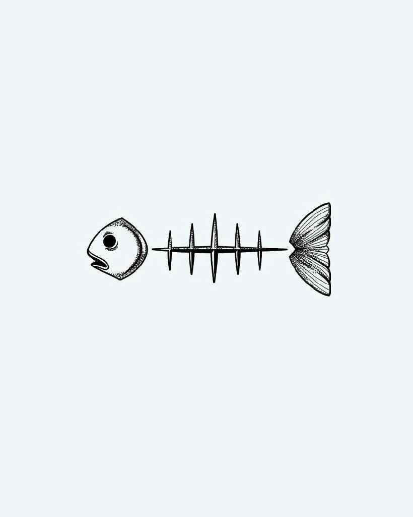 Minimalist Fish Skeleton