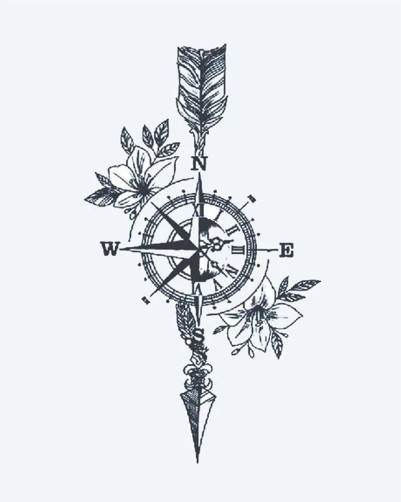 Floral Compass & Arrow