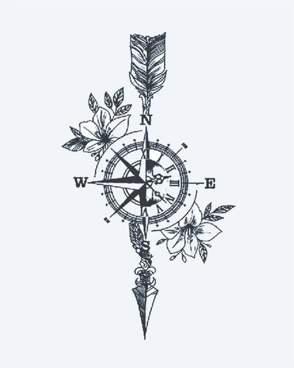 Floral Compass & Arrow