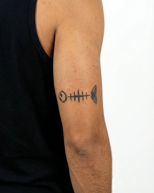 Minimalist Fish Skeleton