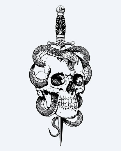 Skull, Snake & Dagger