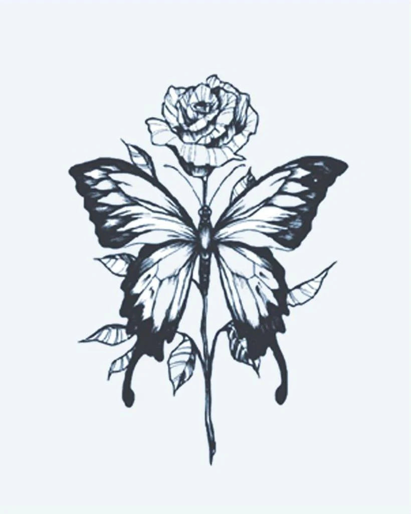 Rose & Butterfly