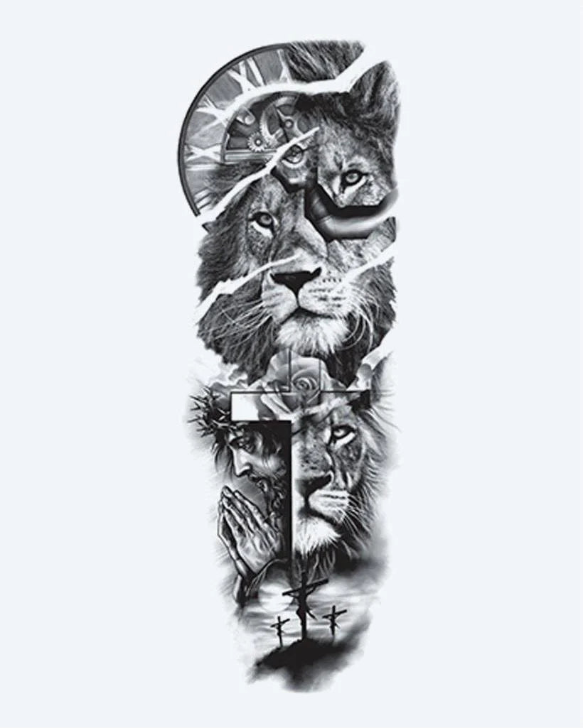 Lion, Cross & Praying Hands