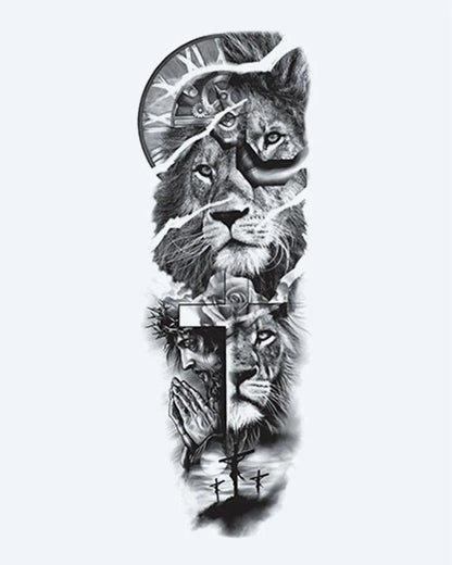 Lion, Cross & Praying Hands