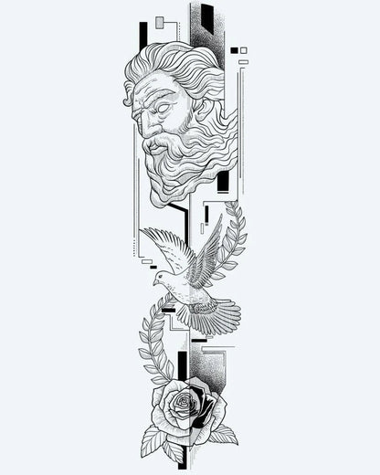 Greek God, Dove & Rose