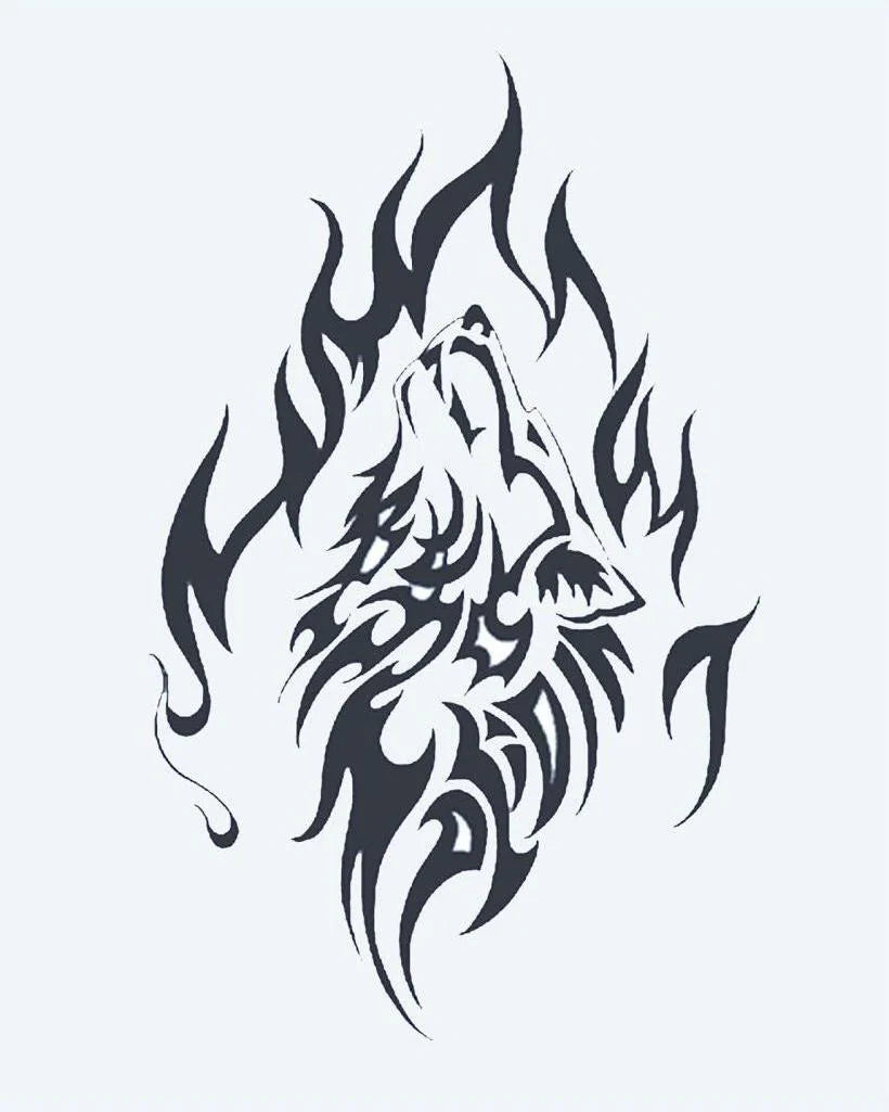Tribal Howling Wolf