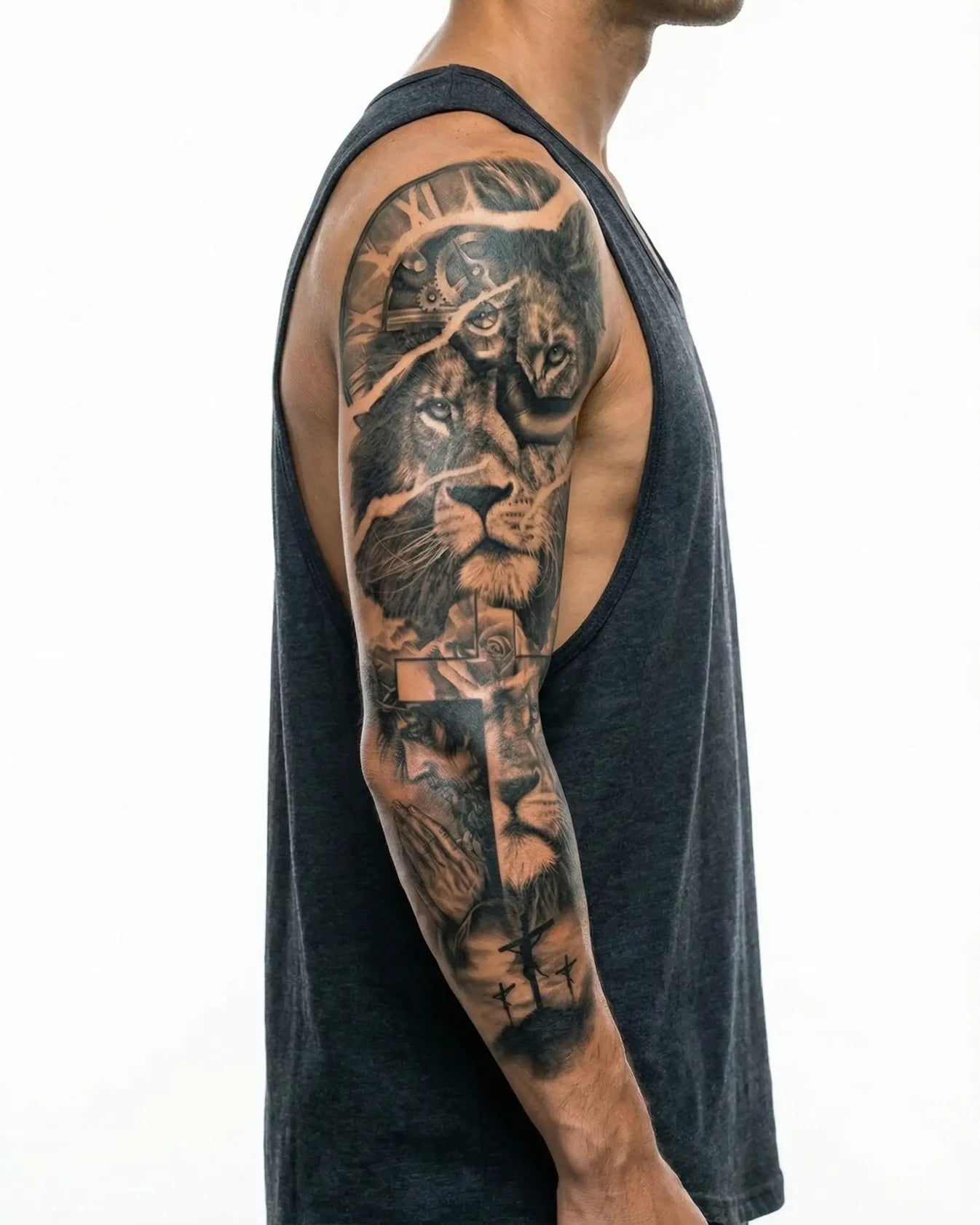 Realism Sleeve 5 Pack — full set of 5 temporary tattoo sleeve designs laid out