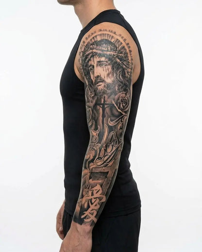 Realism Sleeve 5 Pack temporary tattoo applied on arm, design 2 of 5