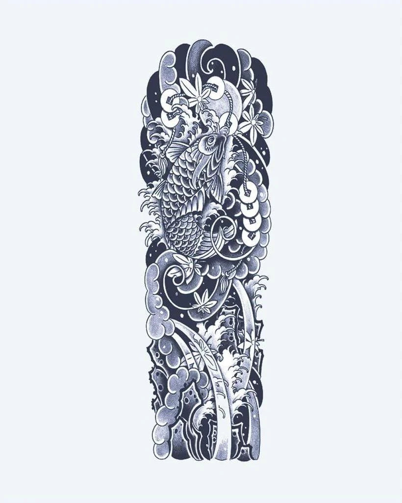 Koi Fish & Waves Sleeve