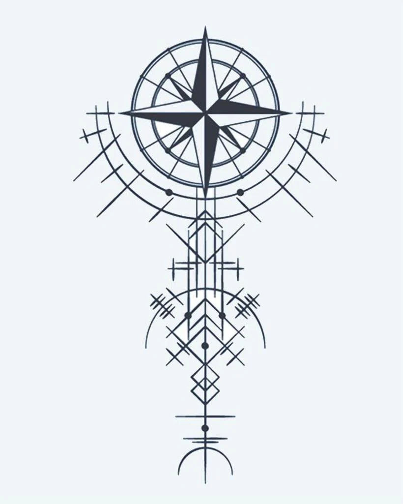 Geometric Compass Rose