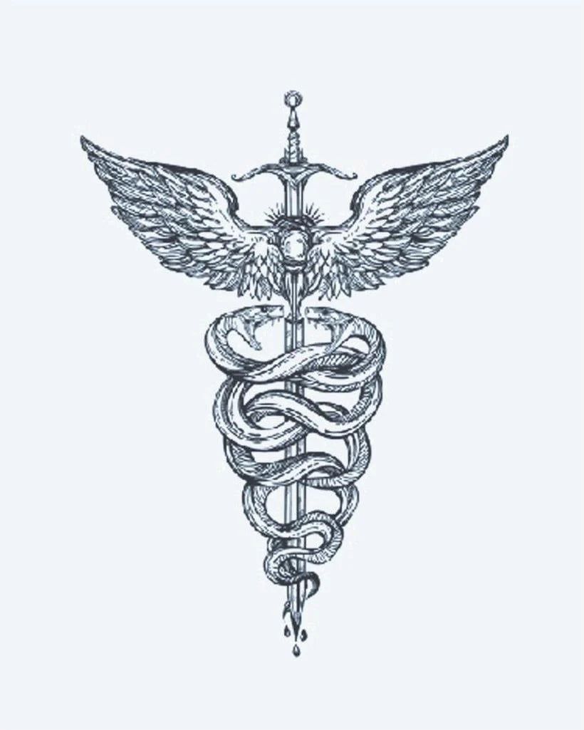 Caduceus Serpents & Sword