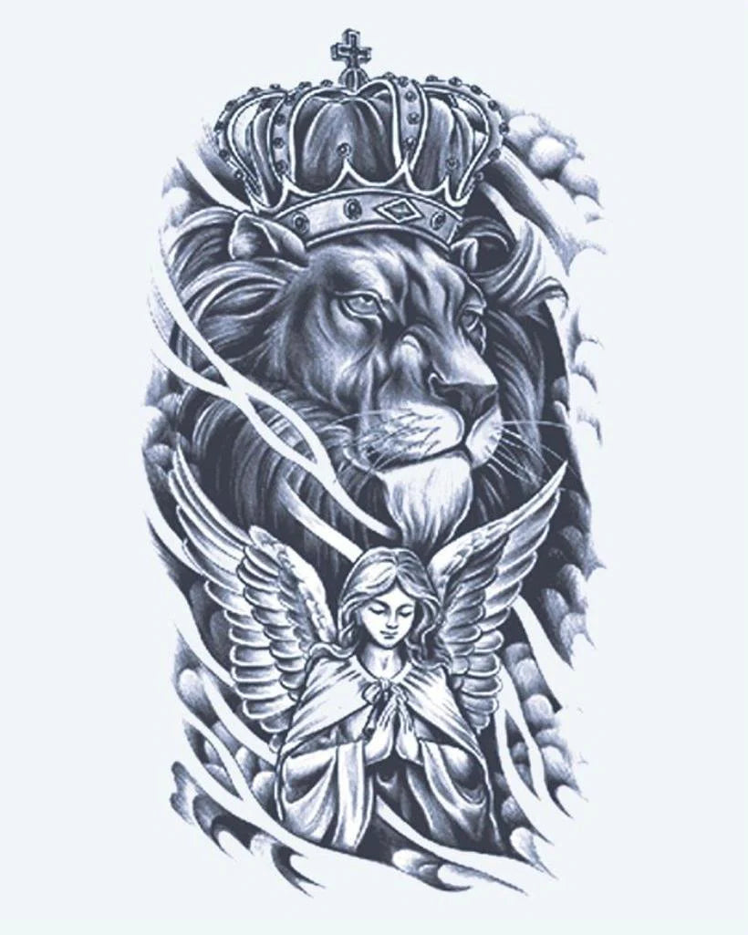Crowned Lion & Angel