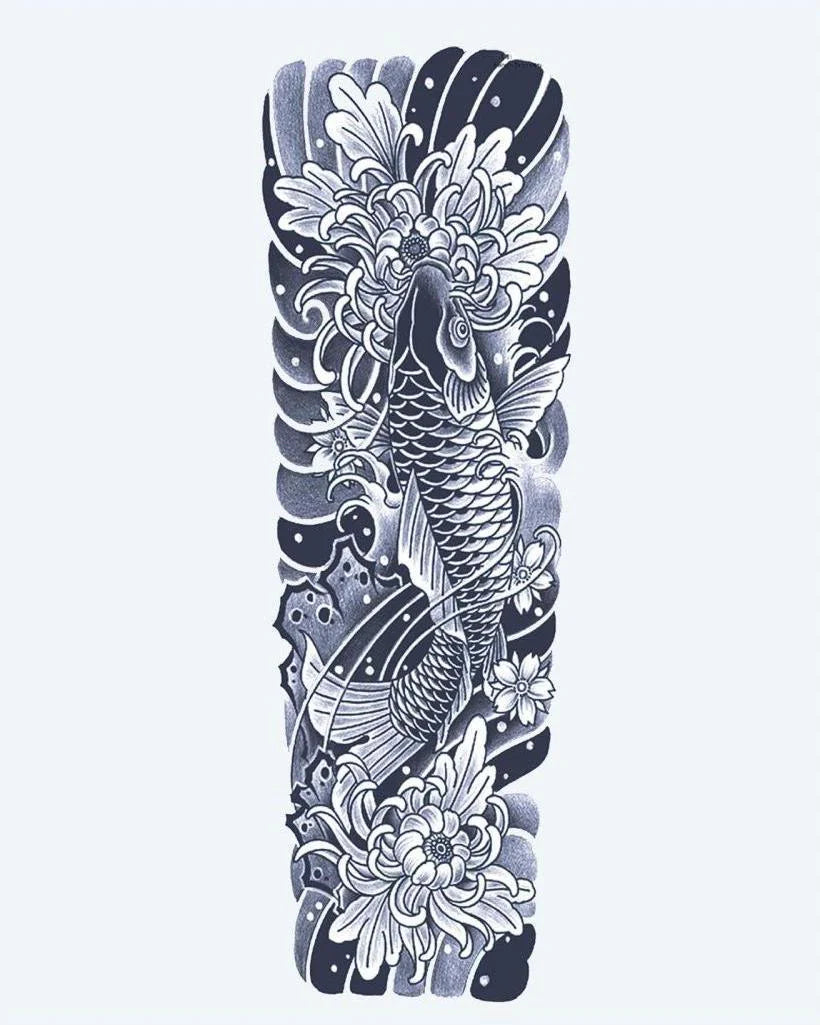 Koi Fish & Chrysanthemum Sleeve