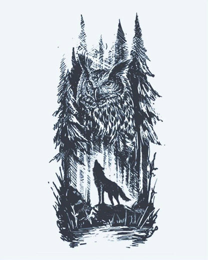 Forest Owl & Wolf